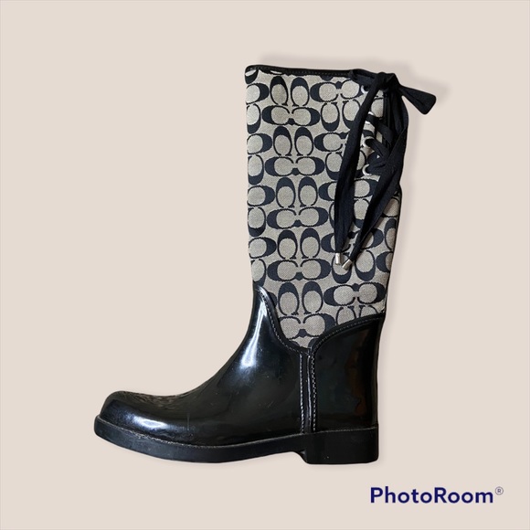Coach Tristee Monogram Rain Boots-Size 9B